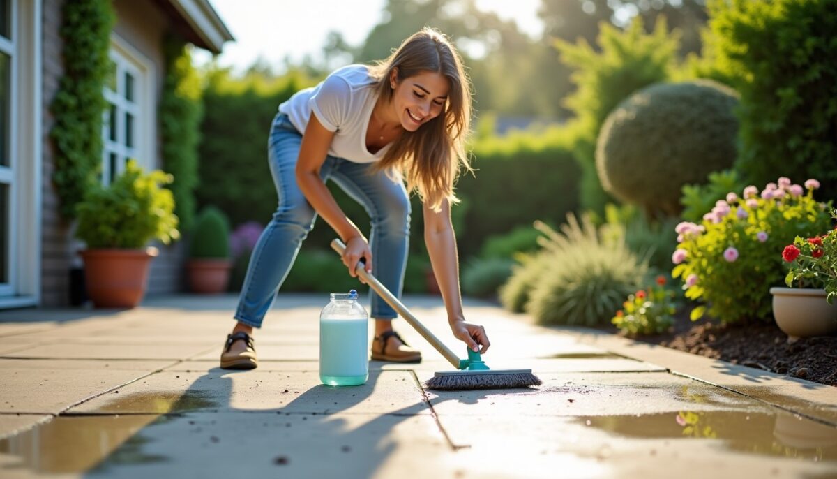 Comment utiliser la javel pour un nettoyage efficace de votre terrasse en béton ?